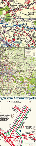 Berlin-Stadtplan mit Liniennetz der BVG-Ost Juni 1960